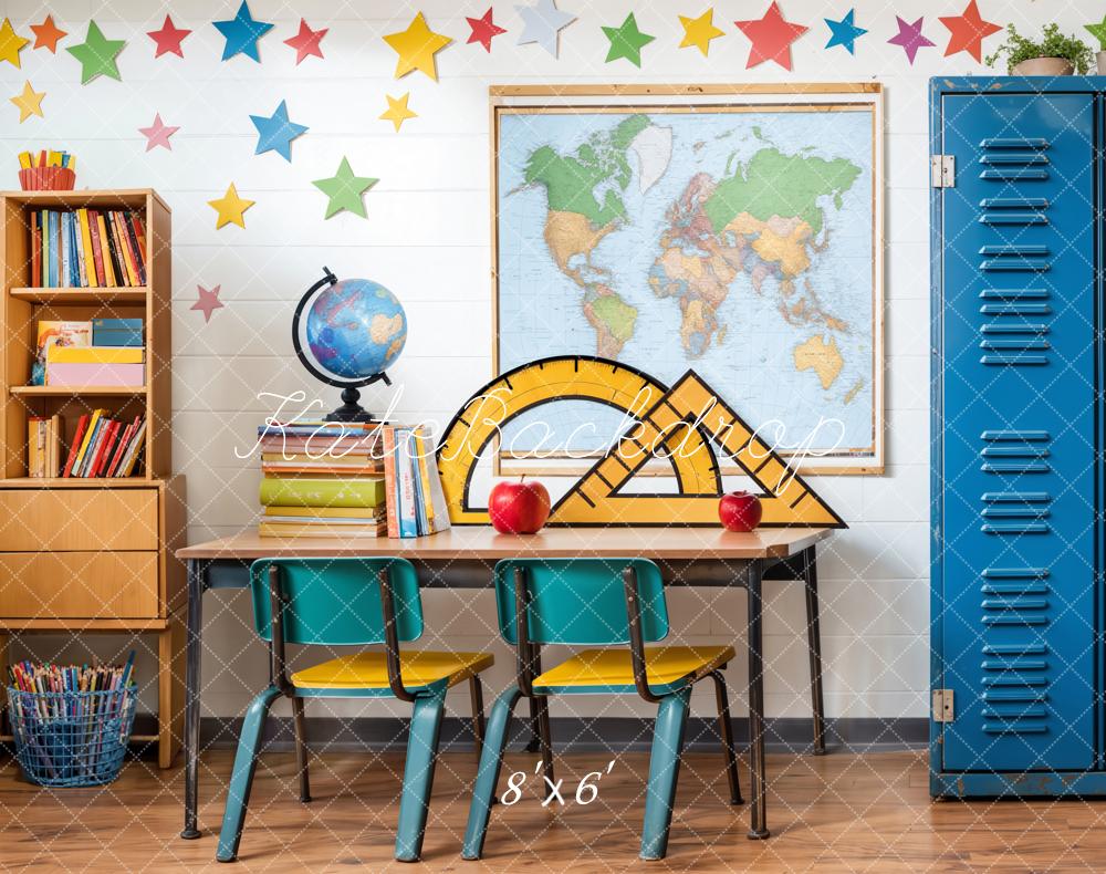 Kate Zurück Zur Schule Klassenzimmer Bunt Fleece Hintergrund Entworfen von Emetselch