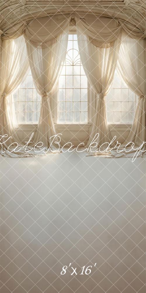 Kate Kombi Klassisch Fenster Vorhänge Creme Hintergrund Entworfen von Emetselch - Kate Backdrop.de