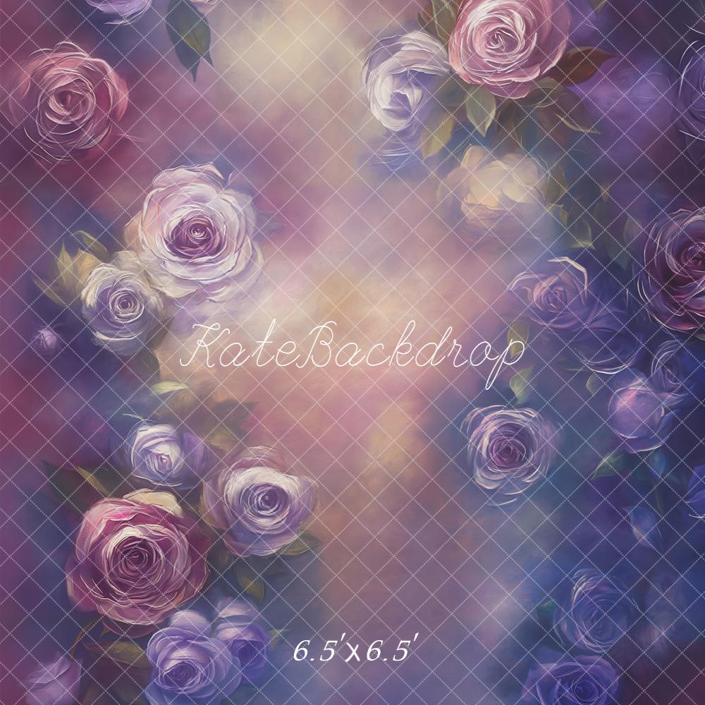 Kate Blumen Rosen Lila Pastell Hintergrund Entworfen von Emetselch - Kate Backdrop.de
