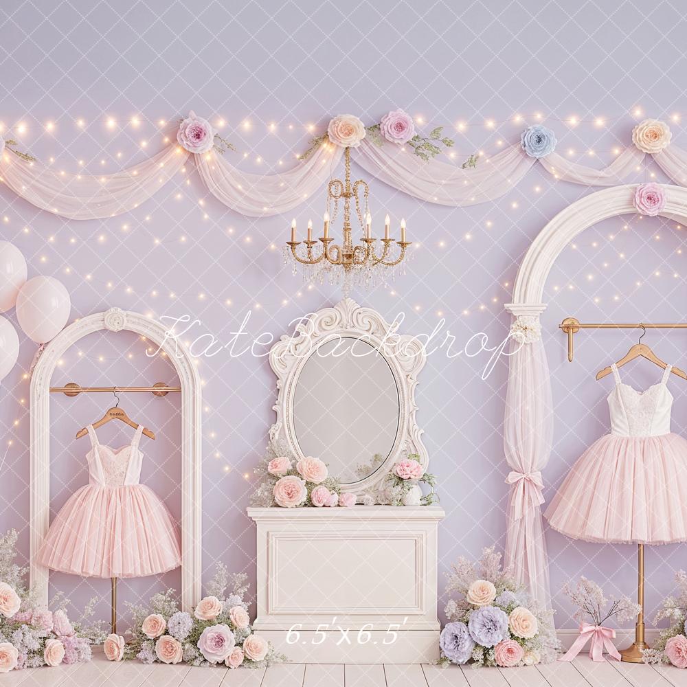 Kate Kinder Rosen Ballkleider Pastell Hintergrund Entworfen von Ashley Paul - Kate Backdrop.de