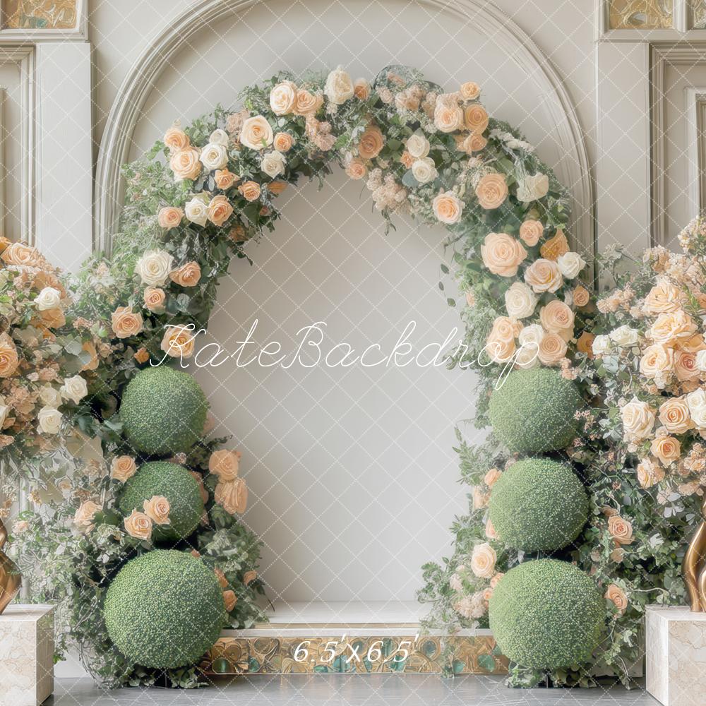 Kate Hochzeit Blumen Bogen Elegant Hintergrund Entworfen von Mini MakeBelieve - Kate Backdrop.de