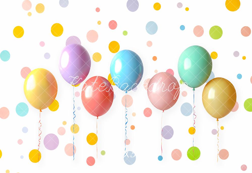 Kate Geburtstag Luftballons Bunte Punkte Hintergrund Entworfen von Emetselch