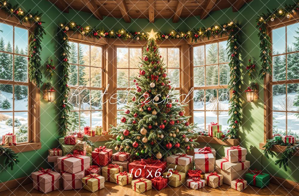 Kate Weihnachten Tannenbaum Geschenke Wohnzimmer Hintergrund Entworfen von Emetselch