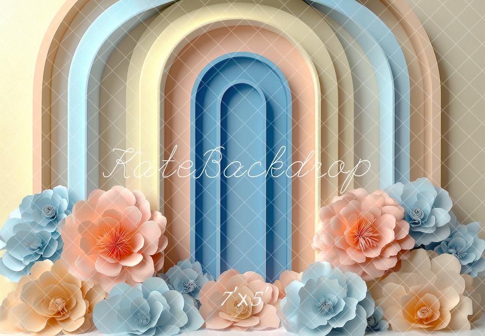 Kate Bogen Blumen Pastellfarben Hintergrund Entworfen von Mini MakeBelieve
