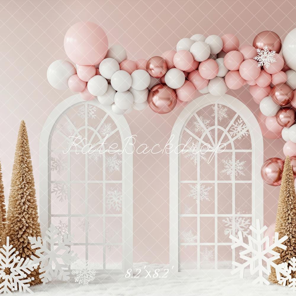 Kate Weihnachten Bögen Luftballons Rosa Hintergrund Entworfen von Patty Roberts
