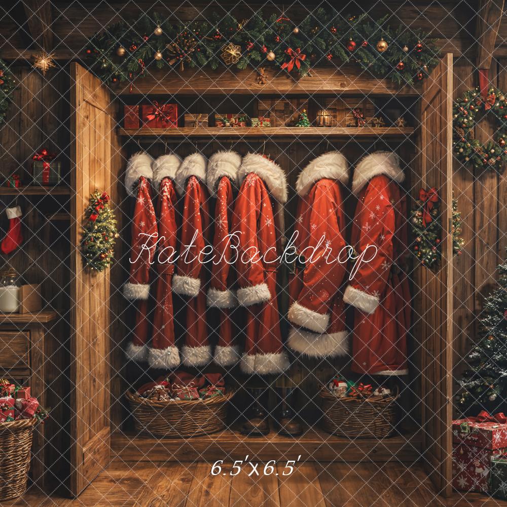 Kate Weihnachten Weihnachtskostüme Schrank Holzhaus Hintergrund Entworfen von Emetselch - Kate Backdrop.de