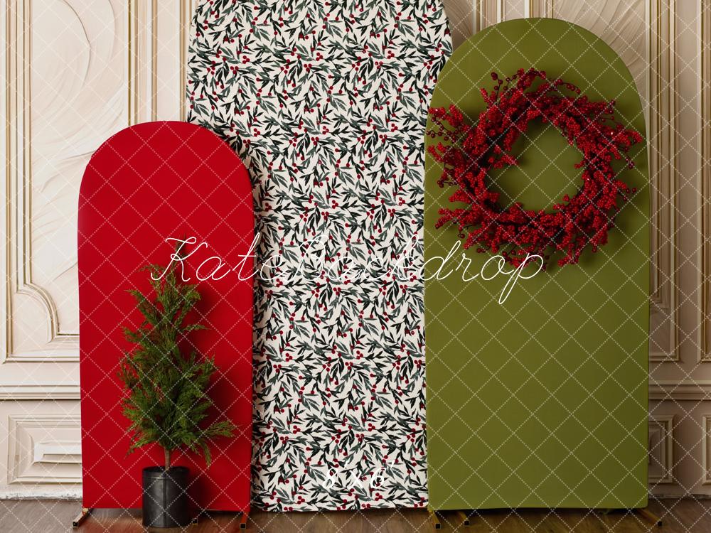 Kate Weihnachten Tannenzweig Beeren Kranz Hintergrund Entworfen von Mandy Ringe