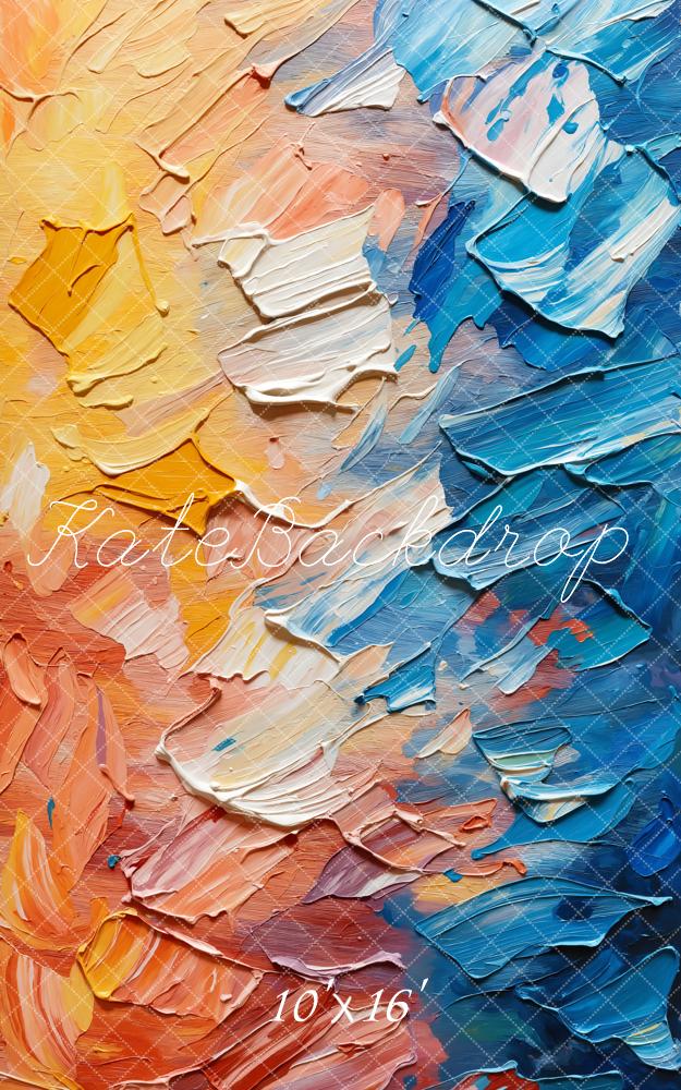 Kate Abstrakt Ölfarbe Textur Bunt Hintergrund Entworfen von GQ - Kate Backdrop.de