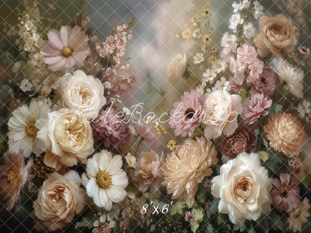 Kate Blumen Romantik Pastell Fleece Hintergrund Entworfen von Emetselch - Kate Backdrop.de