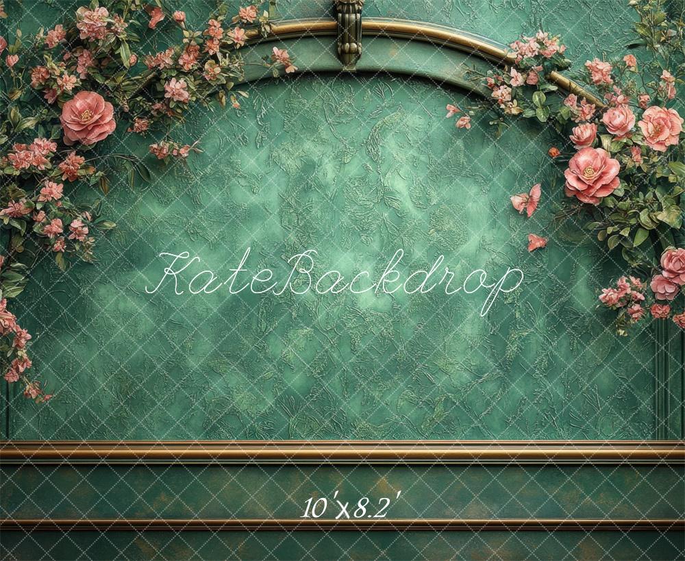 Kate Vintage Rosenbogen Grün Hintergrund Entworfen von Mini MakeBelieve - Kate Backdrop.de