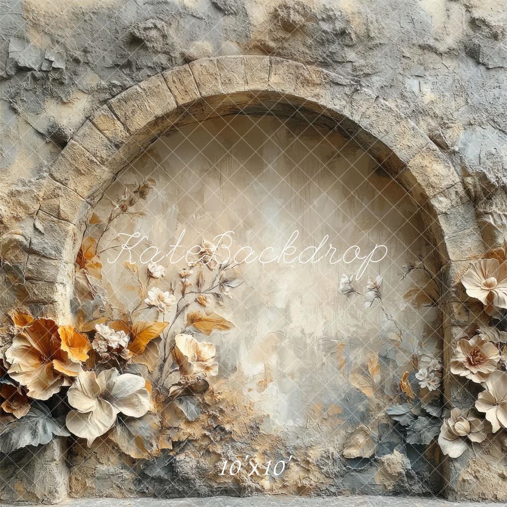 Kate Vintage Bogen Steinblumen Textur Hintergrund Entworfen von Mini MakeBelieve - Kate Backdrop.de