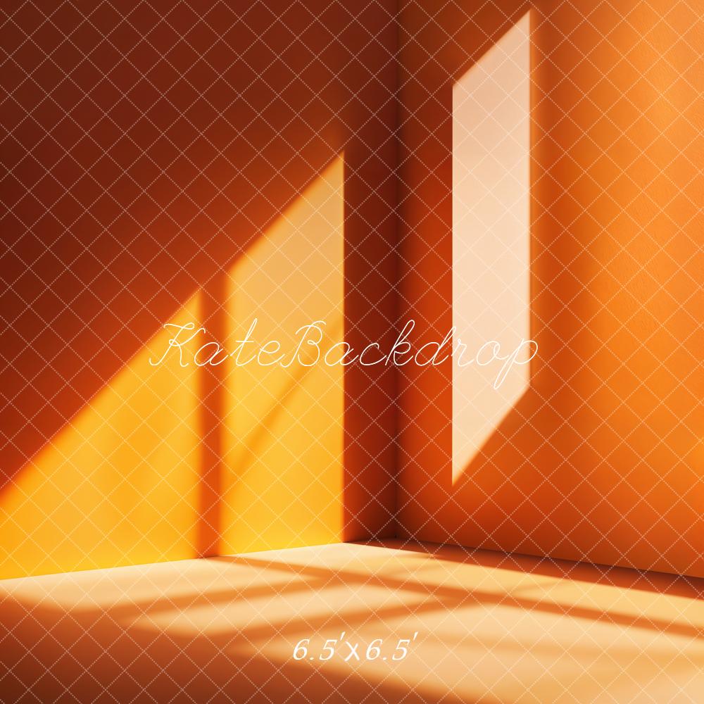 Kate Minimalistische Sonne Fenster Schatten Orange Hintergrund Entworfen von Emetselch - Kate Backdrop.de