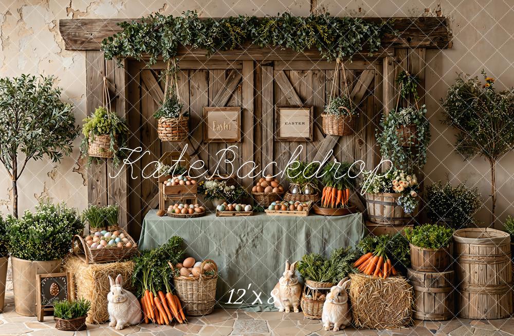 Kate Ostern Eier Hasen Rustikal Hintergrund Entworfen von Emetselch