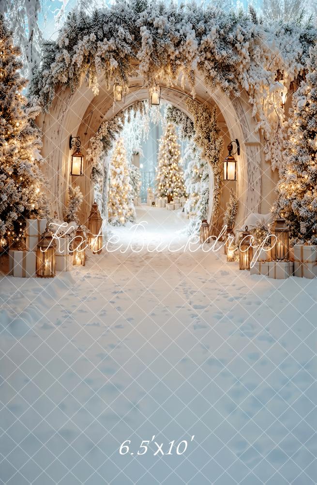 Kate Weihnachten Winter Torbogen Schnee Hintergrund Entworfen von Emetselch - Kate Backdrop.de