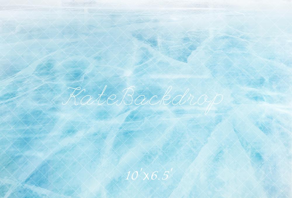 Kate Winter Eisfläche Hellblau Fleece Hintergrund Entworfen von Kate Image - Kate Backdrop.de