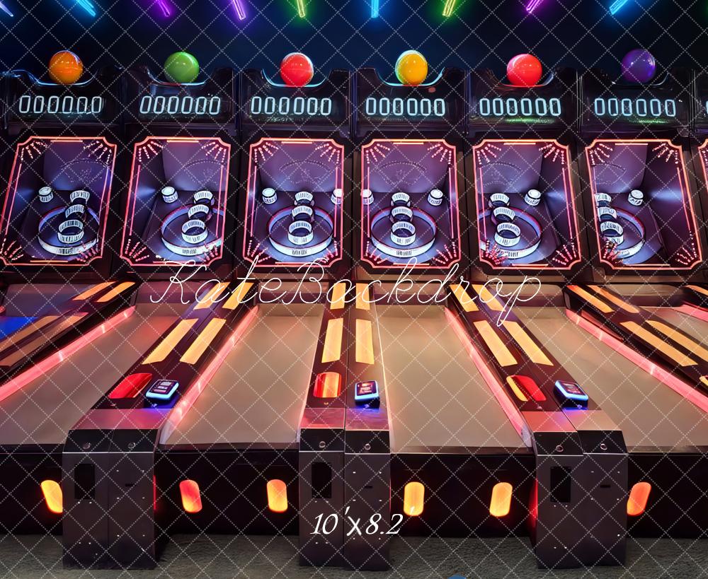 Kate Kirmes Skee Ball Neon Hintergrund Entworfen von Mini MakeBelieve - Kate Backdrop.de