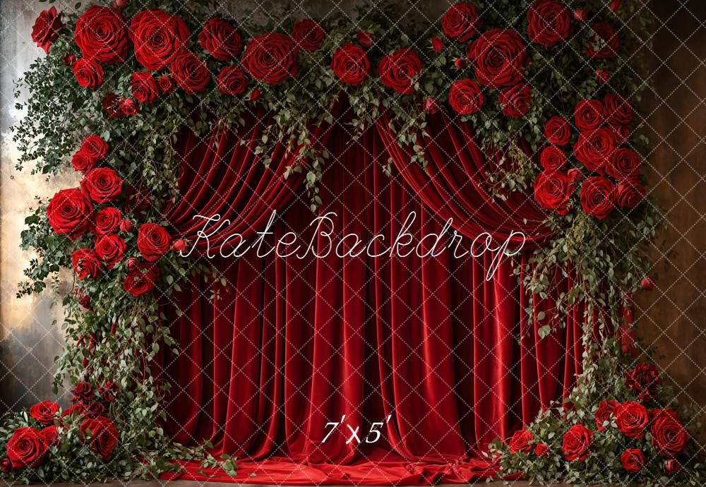 Kate Hochzeit Rote Rosen Vorhang Hintergrund Entworfen von Emetselch - Kate Backdrop.de