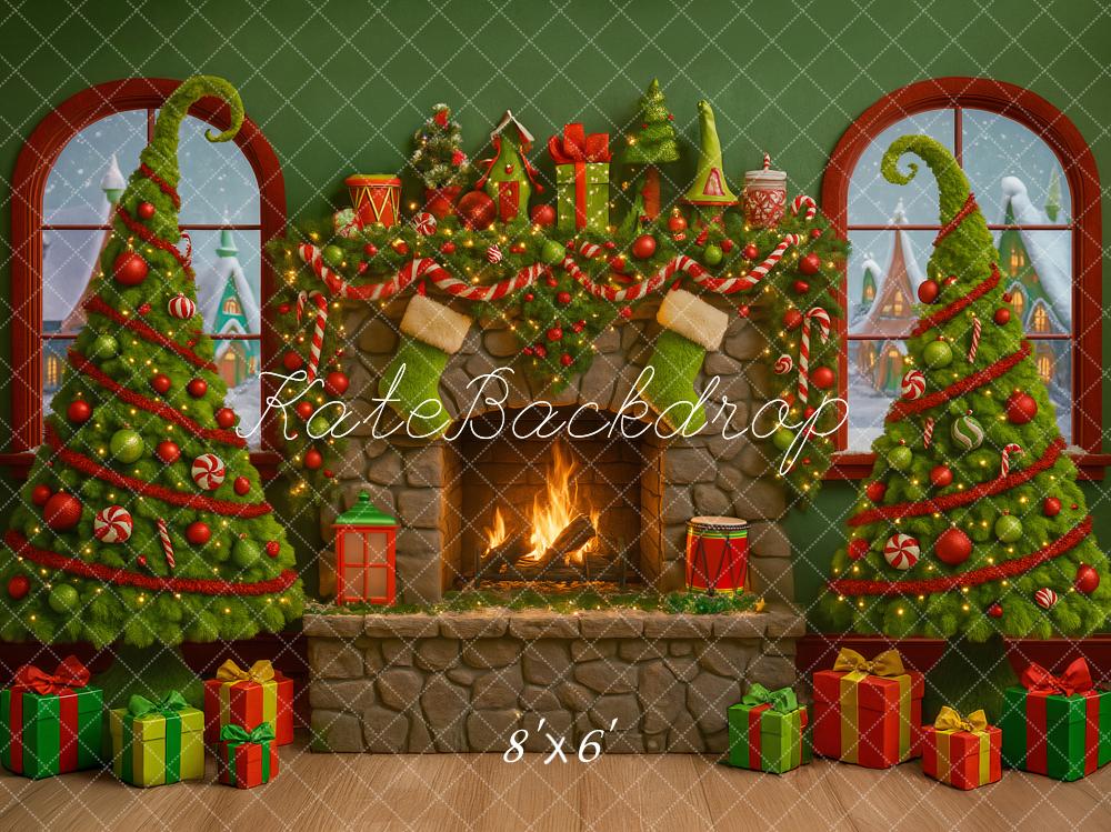 Kate Weihnachten Kamin Weihnachtsbaum Geschenke Hintergrund Entworfen von Ashley Paul