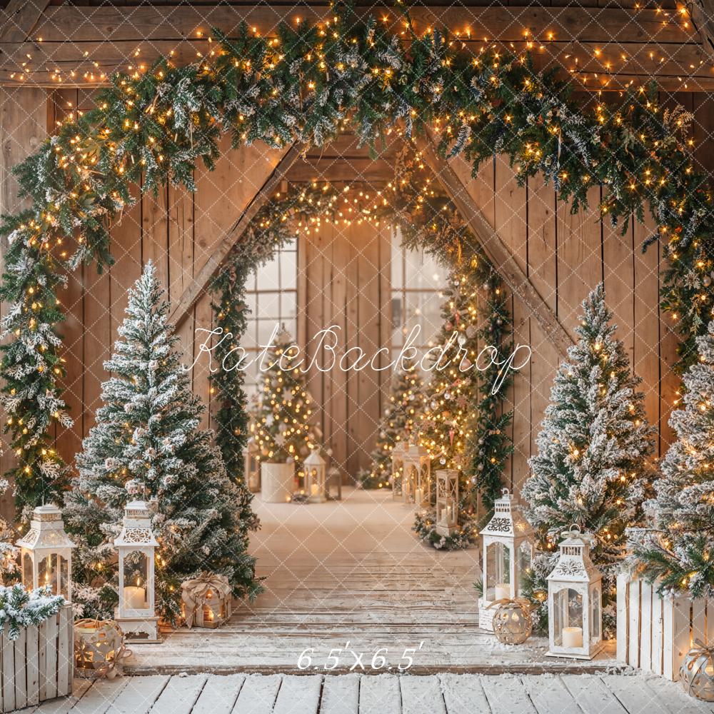 Kate Weihnachten Tannen Bogen Lichter Hintergrund Entworfen von Emetselch - Kate Backdrop.de