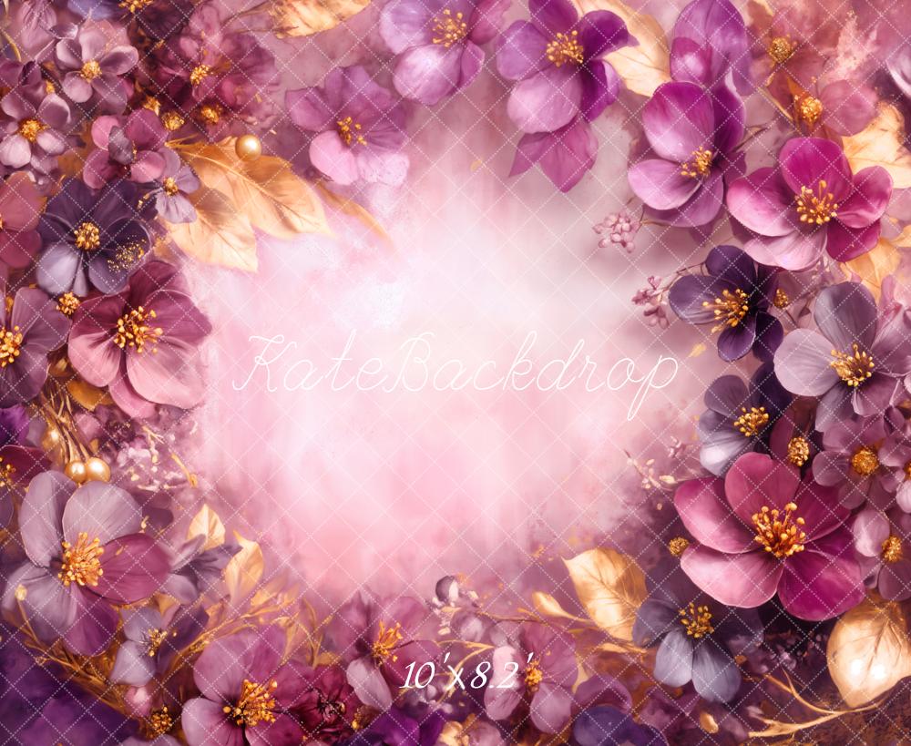 Kate Blume Kranz Lila Gold Hintergrund Entworfen von Emetselch