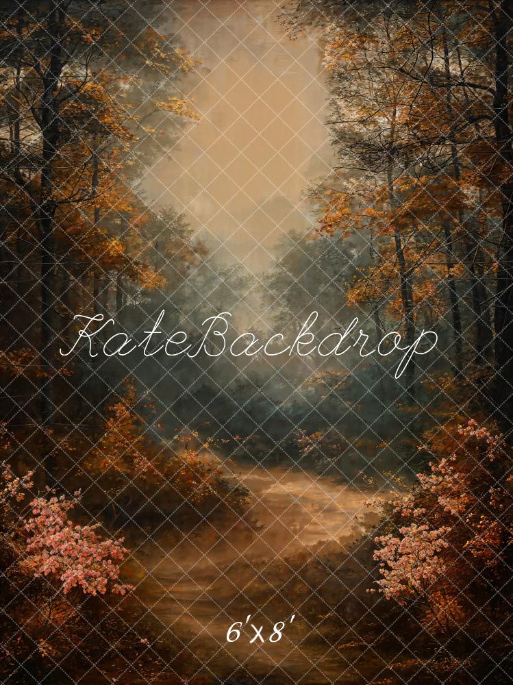 Kate Herbst Wald Nebel Gemalt Hintergrund Entworfen von GQ