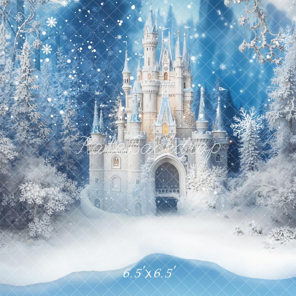 Kate Winter Schloss Wald Schnee Hintergrund Entworfen von Emetselch - Kate Backdrop.de