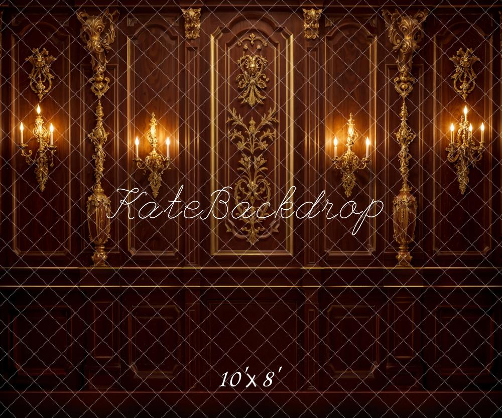 Kate Barock Wand Goldleuchter Braun Hintergrund Entworfen von Emetselch