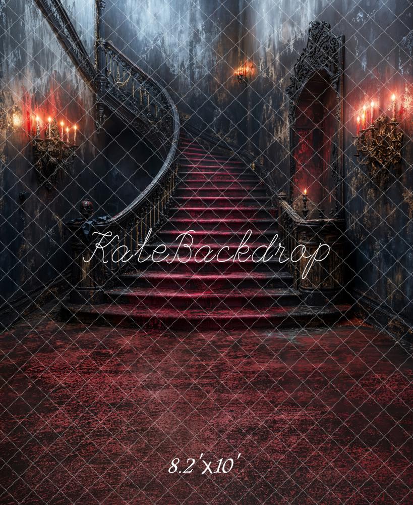 Kate Halloween Prunktreppe Kerzen Gothic Hintergrund Entworfen von Emetselch - Kate Backdrop.de