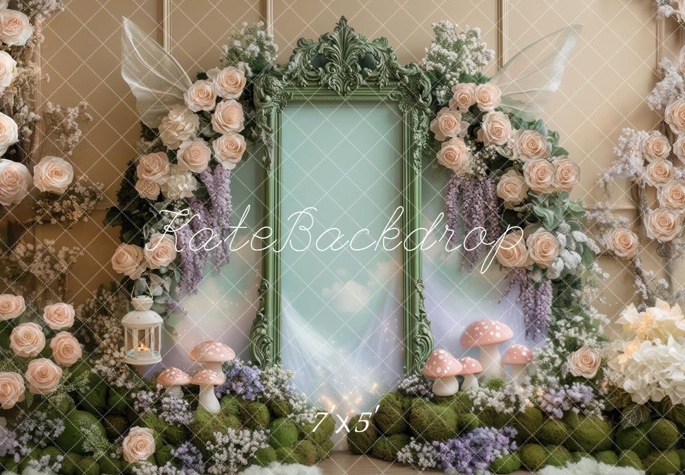 Kate Feenwald Blumen Rahmen Pastell Hintergrund Entworfen von Mini MakeBelieve - Kate Backdrop.de