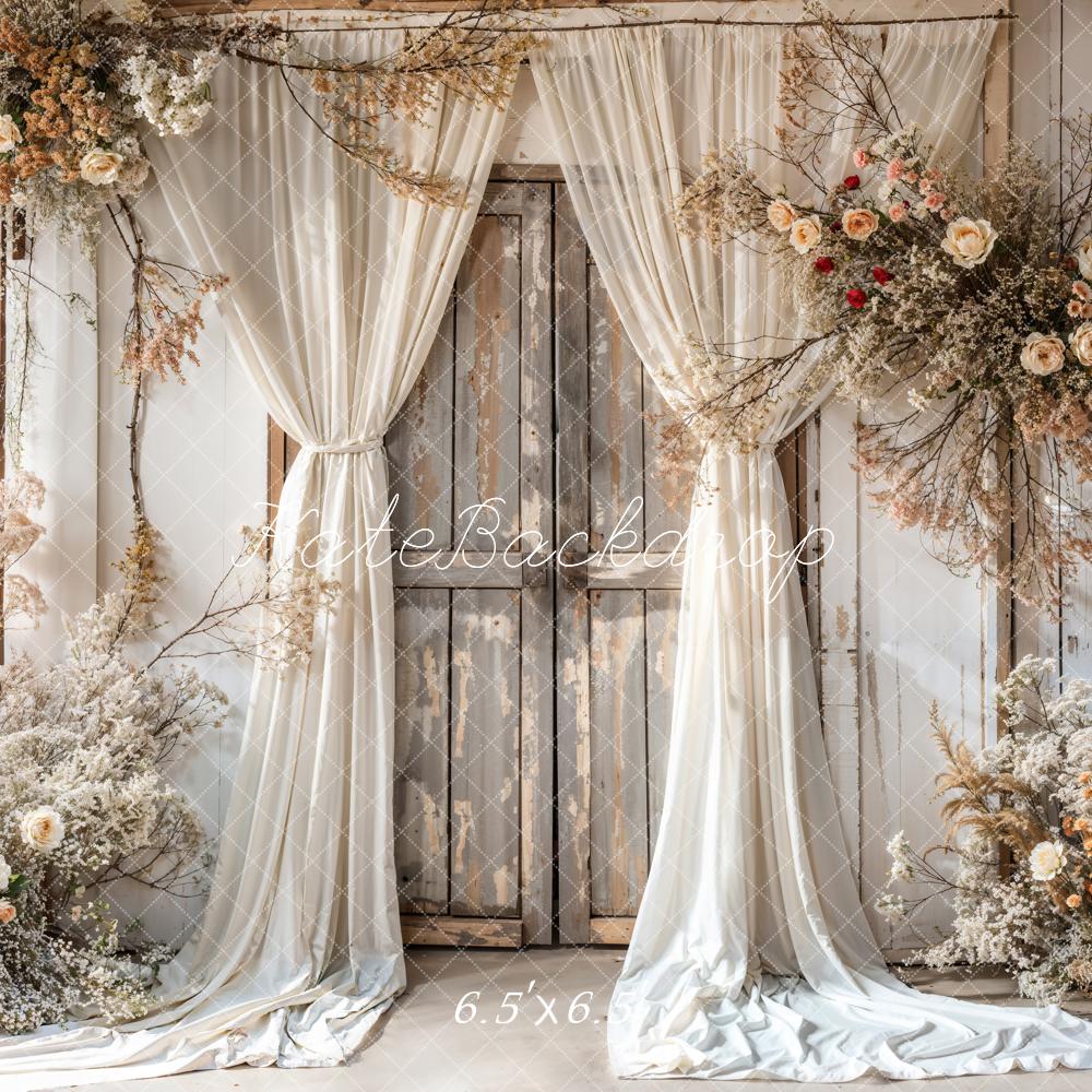 Kate Hochzeit Blumentor Vintage Creme Hintergrund Entworfen von Emetselch - Kate Backdrop.de