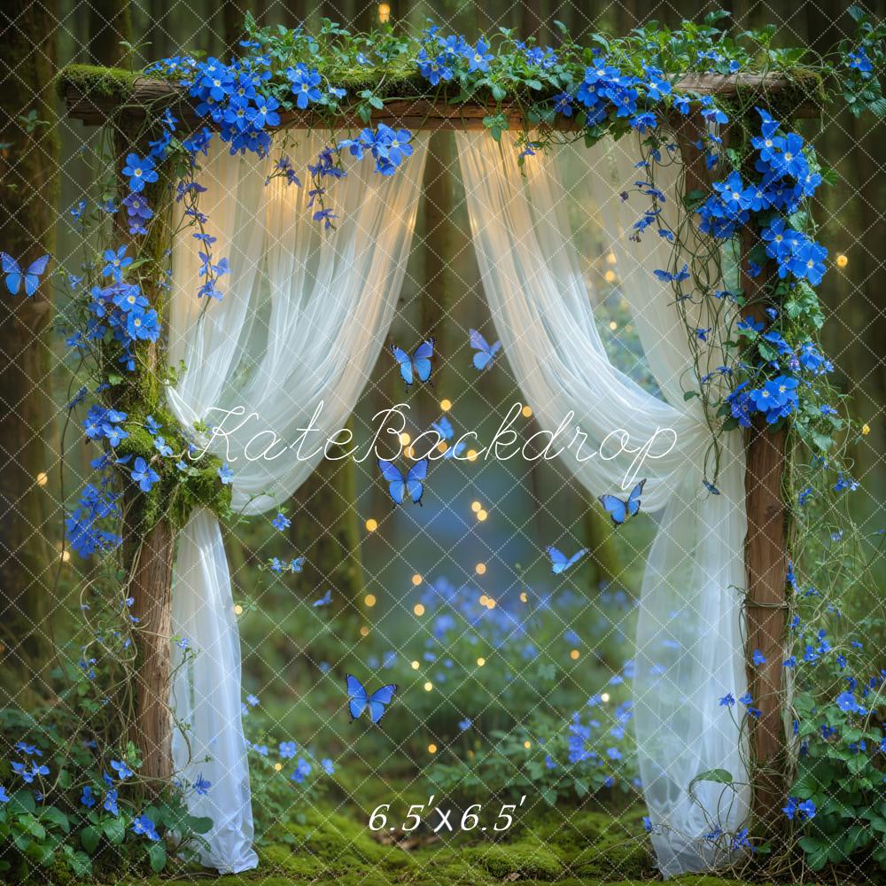Kate Flower Arch Blaue Blumen Wald Hintergrund Entworfen von Chain