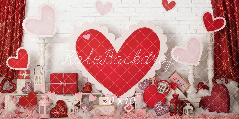 Kate Valentinstag Herzen Geschenke Rot Hintergrund Entworfen von Emetselch