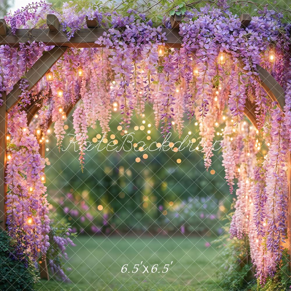 Kate Frühling Lichter Blumenbogen Lila Hintergrund Entworfen von Emetselch - Kate Backdrop.de