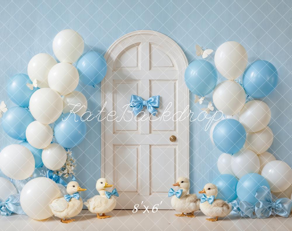 Kate Neugeborenes Tür Ballons Blau Fleece Hintergrund Entworfen von Emetselch
