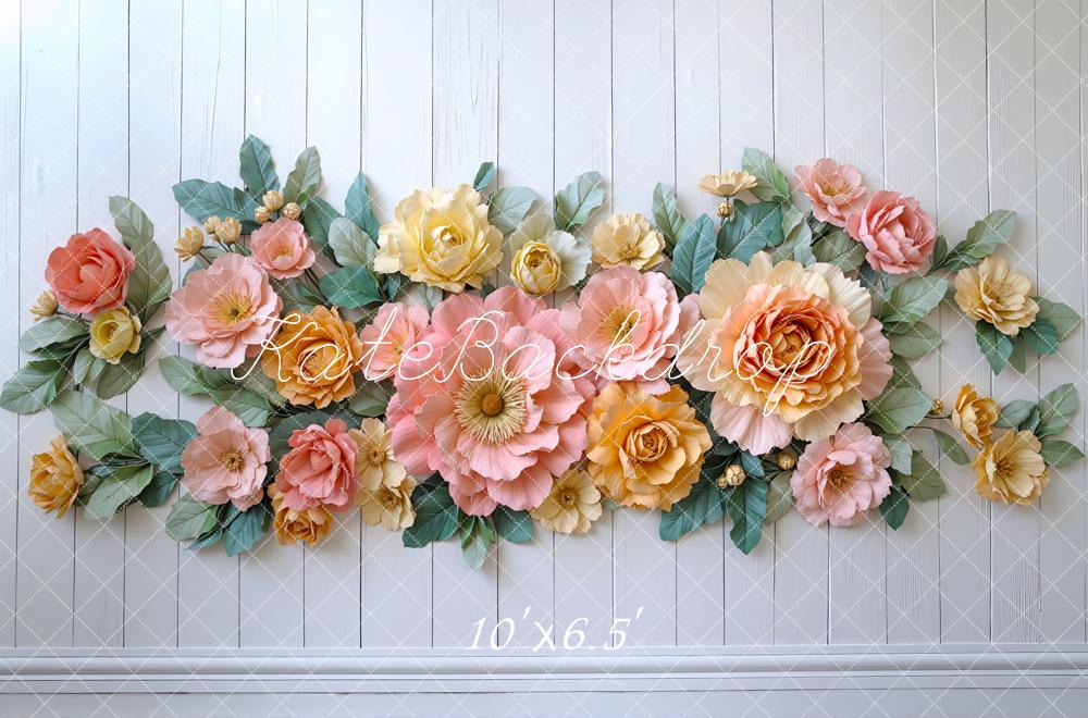 Kate Blumen Wand Pastellfarben Hintergrund Entworfen von Mini MakeBelieve - Kate Backdrop.de
