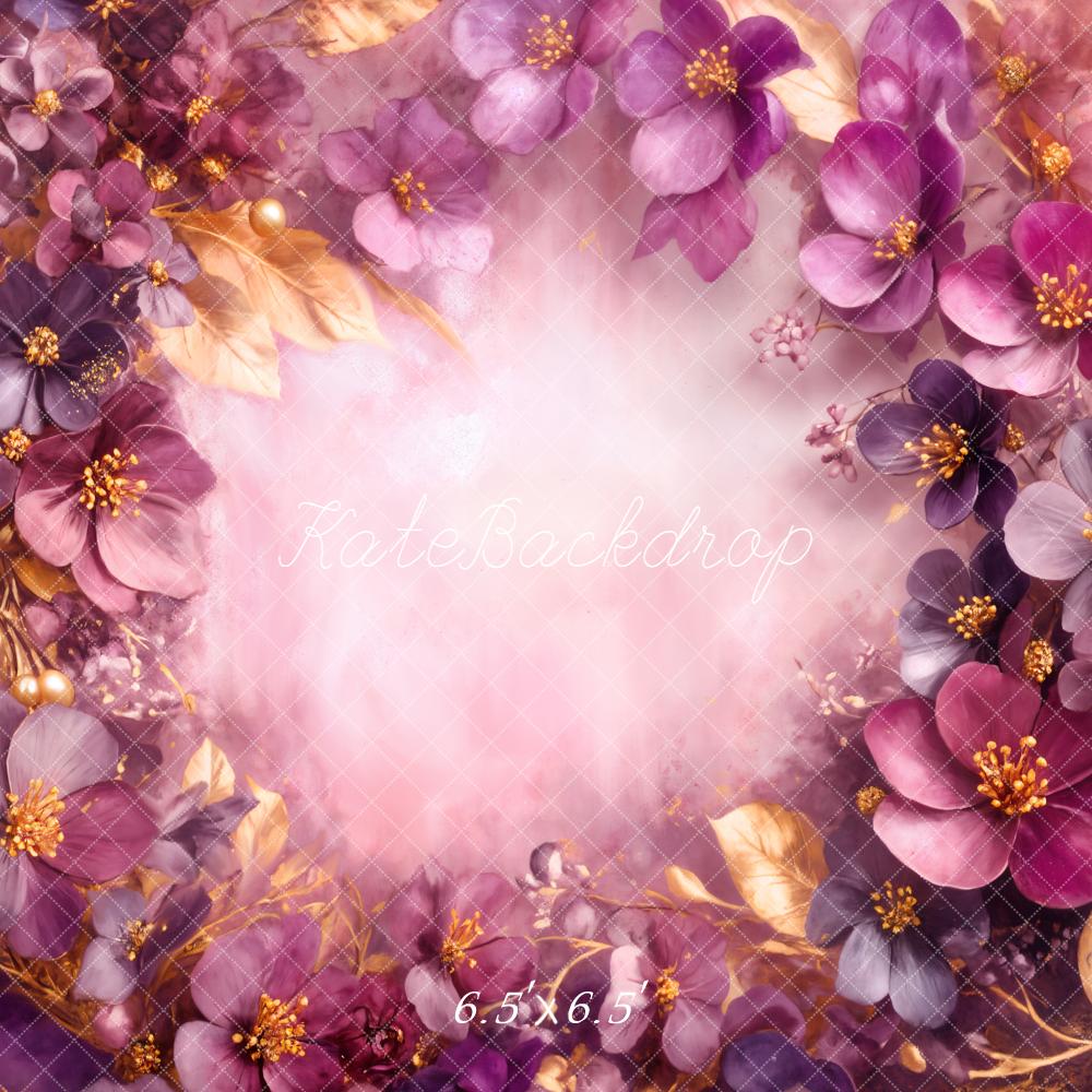 Kate Blume Kranz Lila Gold Hintergrund Entworfen von Emetselch