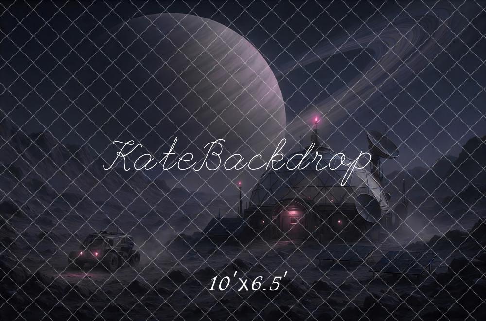 Kate Science Fiction Planet Raumstation Nacht Hintergrund Entworfen von Mini MakeBelieve - Kate Backdrop.de