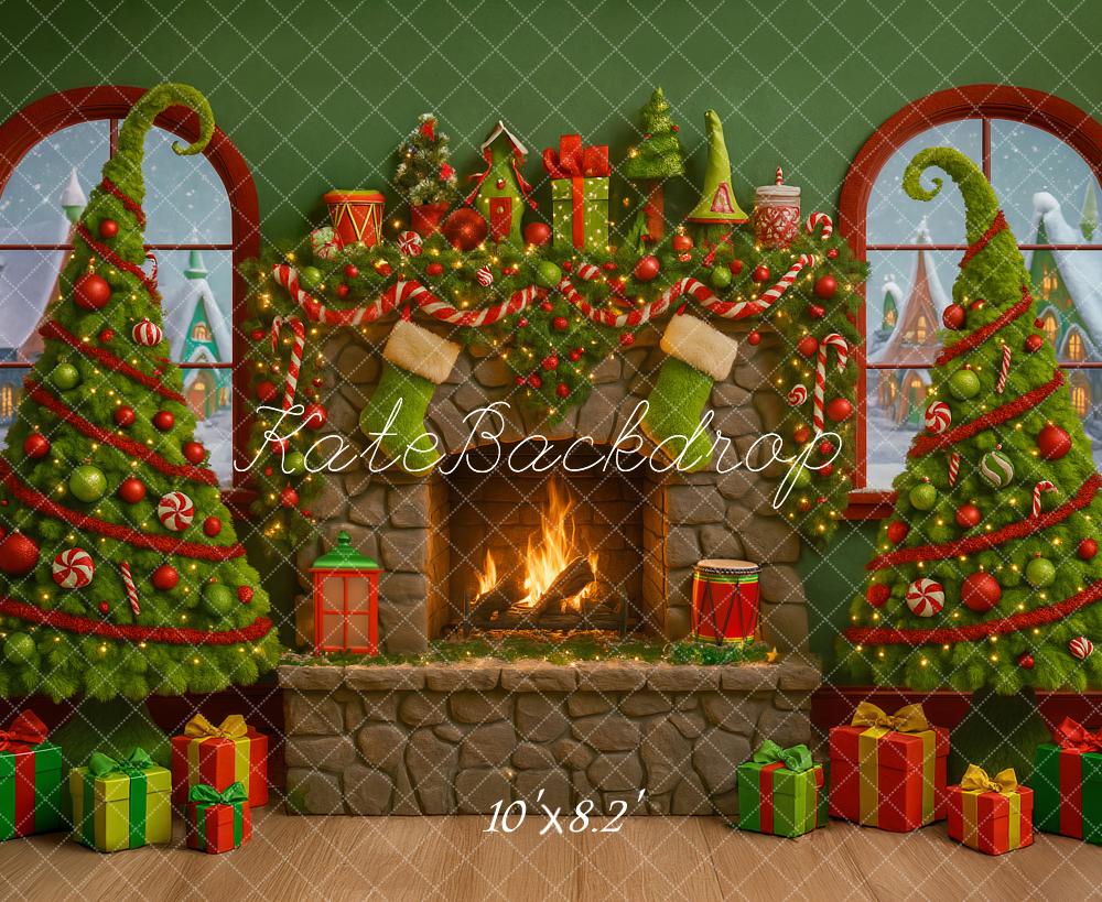 Kate Weihnachten Kamin Weihnachtsbaum Geschenke Hintergrund Entworfen von Ashley Paul