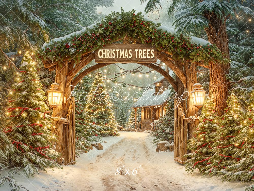 Kate Weihnachten Wald Tor Schnee Hintergrund Entworfen von Emetselch - Kate Backdrop.de