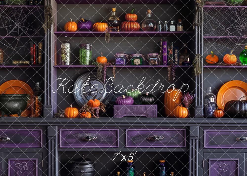 Kate Halloween Regal Kürbisse Lila Hintergrund Entworfen von Mandy Ringe - Kate Backdrop.de