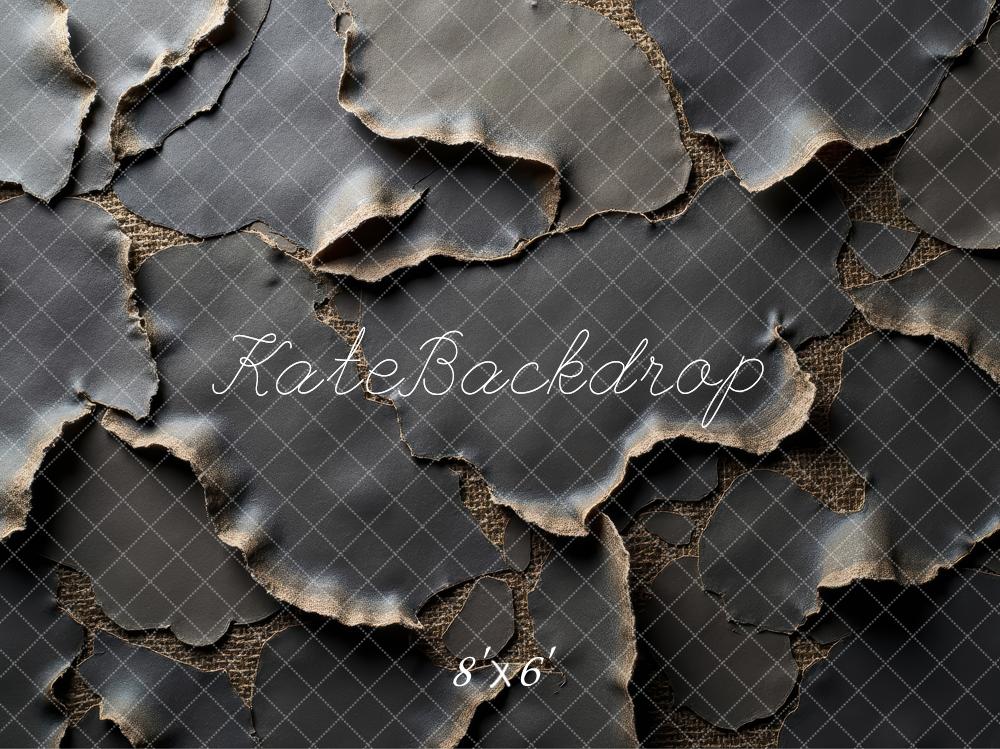 Kate Abstrakte Verbrannte Blätter Braun Hintergrund Entworfen von Laura Bybee - Kate Backdrop.de