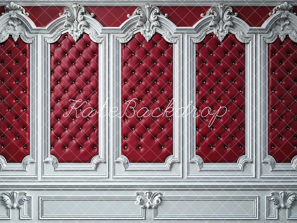 Kate Barock Wand Verziert Rot Hintergrund Entworfen von Mini MakeBelieve - Kate Backdrop.de