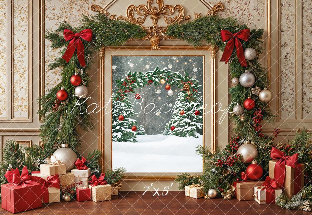 Kate Weihnachten Geschenke Girlande Klassisch Hintergrund Entworfen von Emetselch