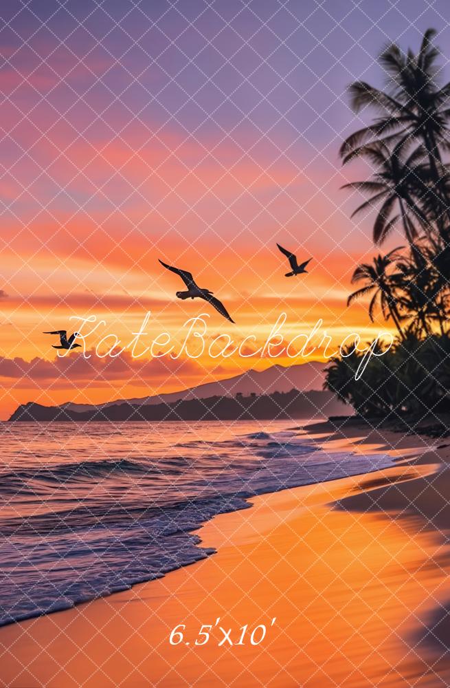Kate Sommer Strand Palmen Sonnenuntergang Hintergrund Entworfen von Emetselch - Kate Backdrop.de