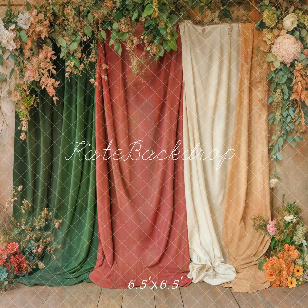 Kate Blumengirlande Drapierte Stoffe Vintage Hintergrund Entworfen von Emetselch - Kate Backdrop.de