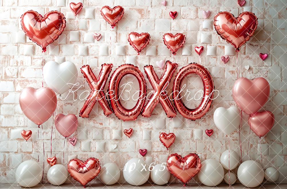 Kate Valentinstag Herz Ballons Roségold Hintergrund Entworfen von Emetselch