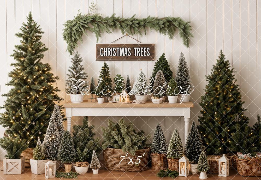 Kate Weihnachten Tannenbäume Tisch Natur Hintergrund Entworfen von Emetselch - Kate Backdrop.de