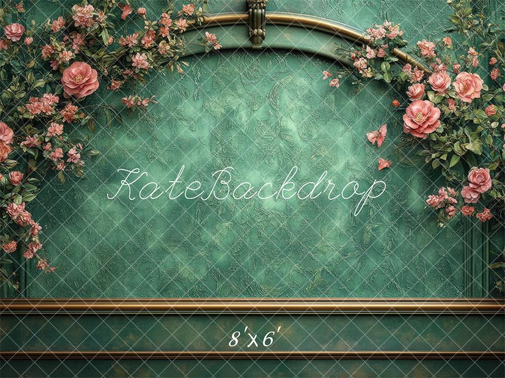 Kate Vintage Rosenbogen Grün Hintergrund Entworfen von Mini MakeBelieve - Kate Backdrop.de