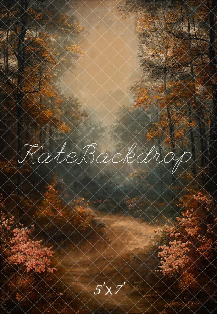 Kate Herbst Wald Nebel Gemalt Hintergrund Entworfen von GQ