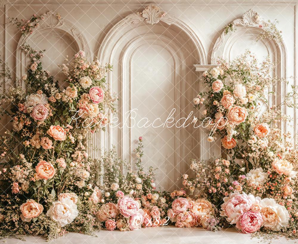 Kate Blumenbogen Pfingstrosen Romantik Hintergrund Entworfen von Emetselch - Kate Backdrop.de